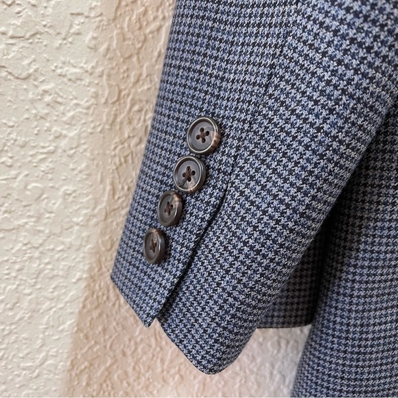 Ralph Lauren Suit Blazer Wool Check Plaid Dillard’s Classic Timeless Blue 40S - Picture 6 of 15